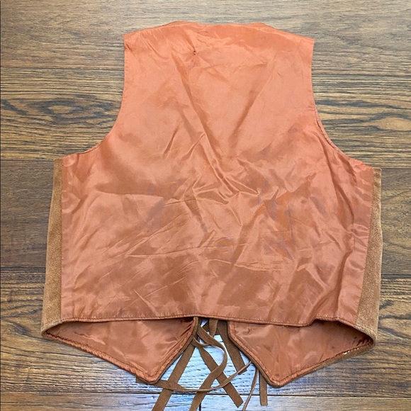 Vintage western leather fringe vest, brown suede, size S - Picture 6 of 14